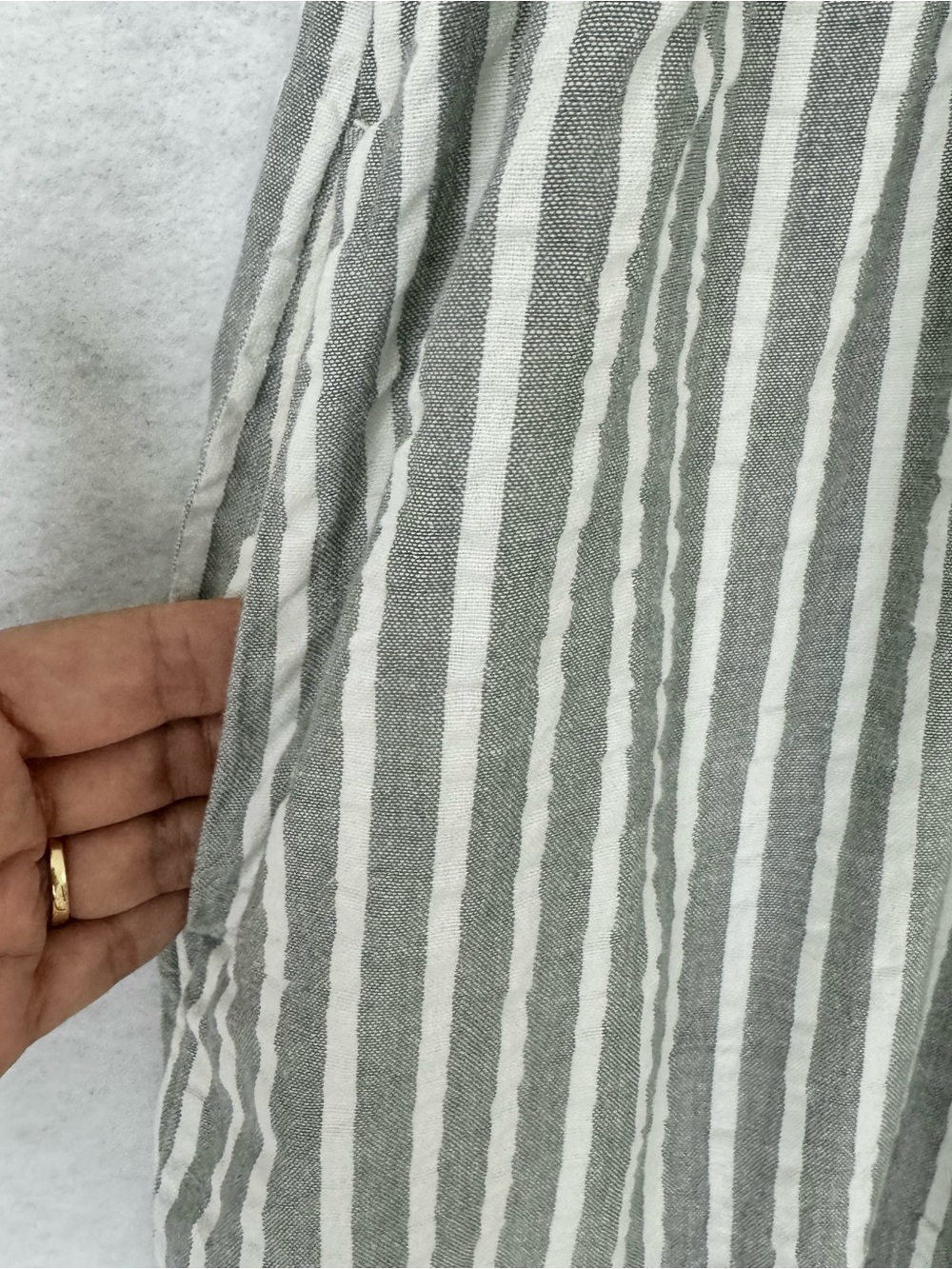 Madewell Flutter Sleeve Mini Dress Sage Green White Striped Seersucker Size M - Picture 7 of 16